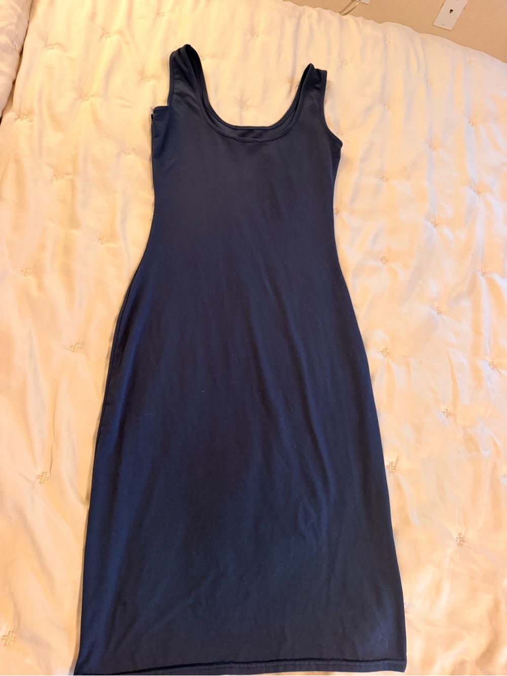 Sleek Blue Sleeveless Scoop Neck Dress